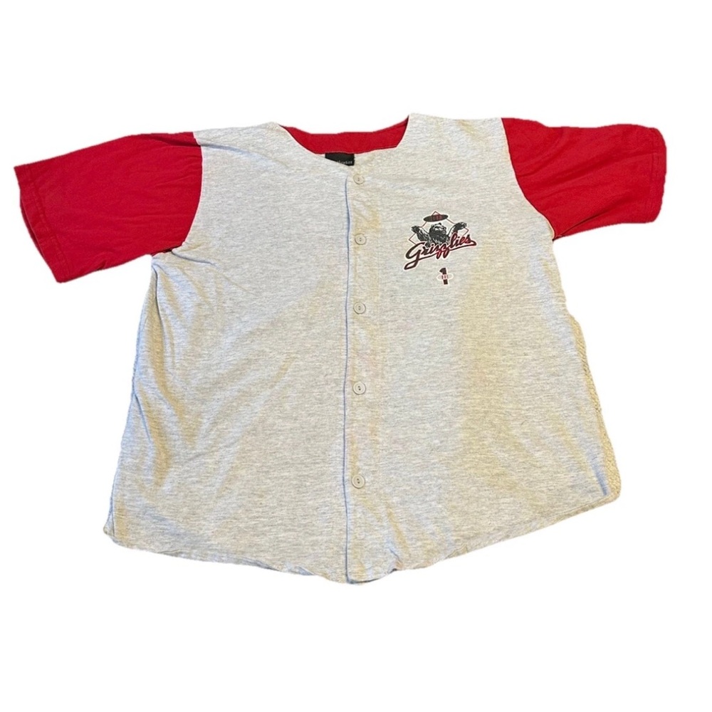 Vintage GRIZZLES Baseball Jersey Button Up Henley Mens Large B AUTHENTICS Tag